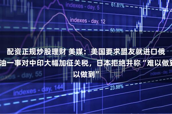 配资正规炒股理财 美媒：美国要求盟友就进口俄石油一事对中印大幅加征关税，日本拒绝并称“难以做到”